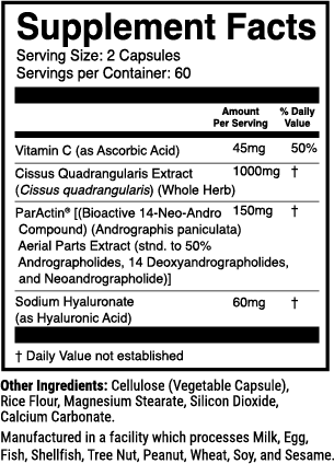 1st Phorm Joint Mobility – Supplement Facts