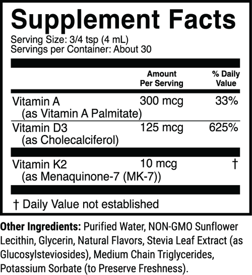 1st Phorm Liposomal Vitamin D3 – Supplement Facts