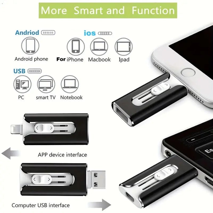 32~256GB Micro USB + 8 ακίδων + USB 3.0 4 σε 1 Κινητό τηλέφωνο υπολογιστής U-Disk-GR