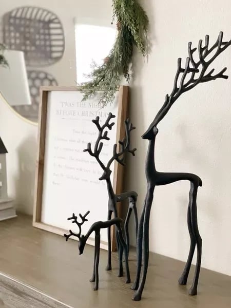 🎅Χριστουγεννιάτικο Μπεστ Σέλερ 🦌 Φιγούρα με μαύρο τάρανδο, Χριστουγεννιάτικη διακόσμηση-GR
