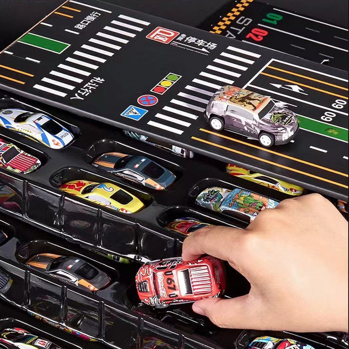 🎅 48 % NUOLAIDA Kalėdų išpardavimui 🎁 48 mini automobiliai su įmontuotu garažu-LT