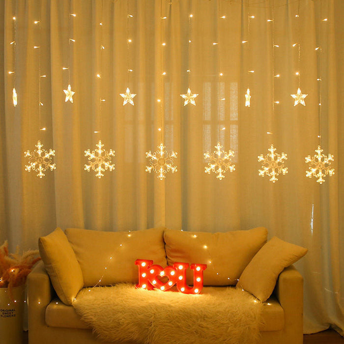 📢📢¡50% DE DESCUENTO!⏰⏰Luces LED de cortina con forma de copo de nieve-ES