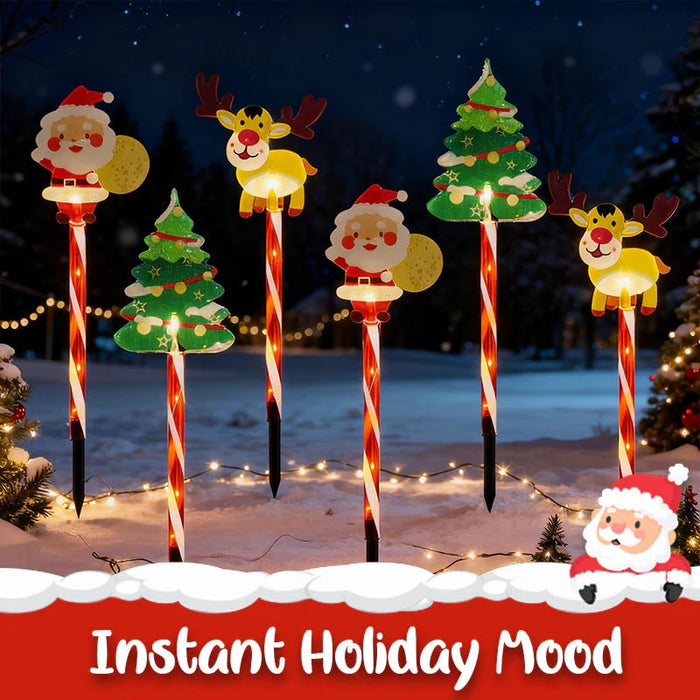🎄🎁Συσκευασία 6 κινούμενων χριστουγεννιάτικων φωτιστικών-GR