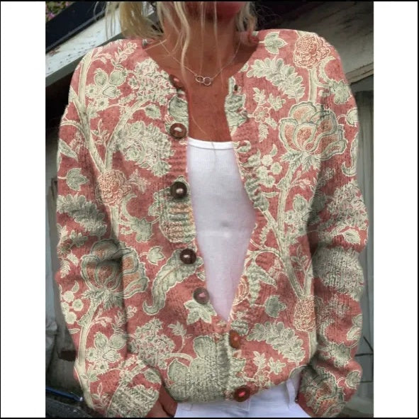 Abrigos de mujer con estampado, cierre de botones.-ES