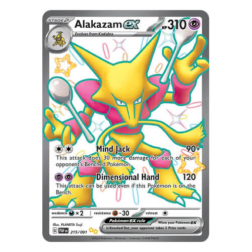 Alakazam ex 215/091 Shiny Ultra Rare Paldean Fates Near Mint