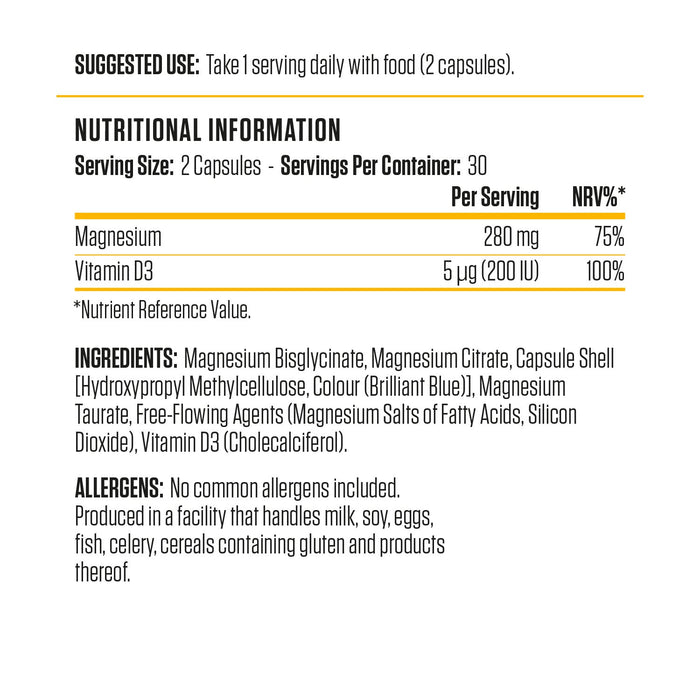 Applied Nutrition Magnesium & Vitamin D3 Capsules