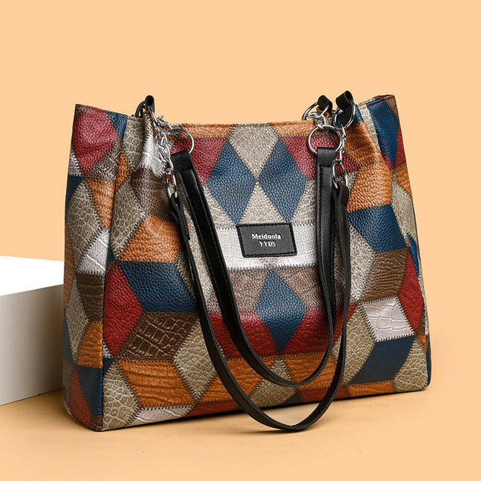 👜Bolsa de gran capacidad con estampado geométrico-ES