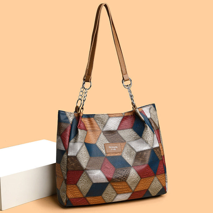 👜Bolsa de gran capacidad con estampado geométrico-ES