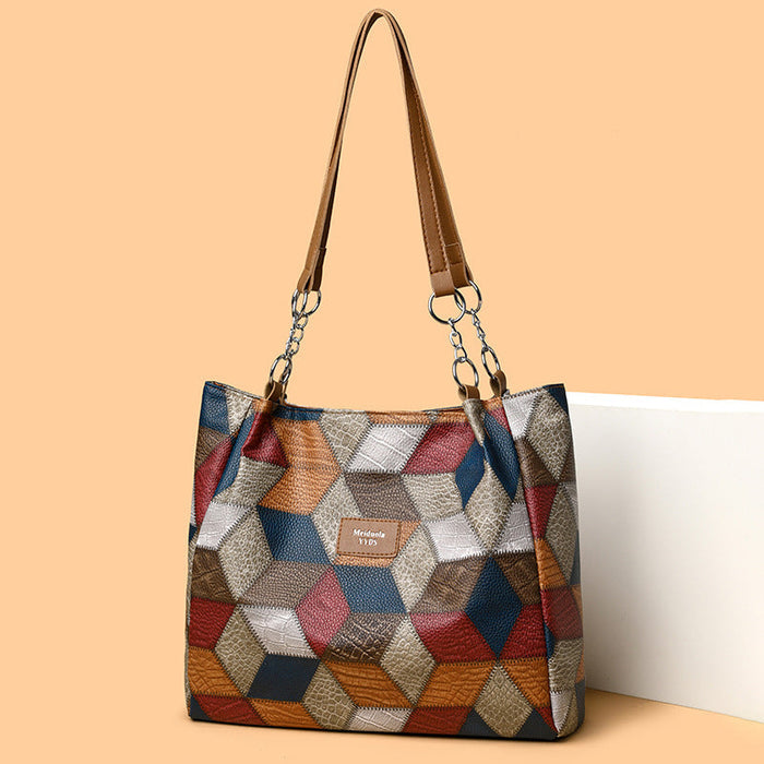 👜Bolsa de gran capacidad con estampado geométrico-ES