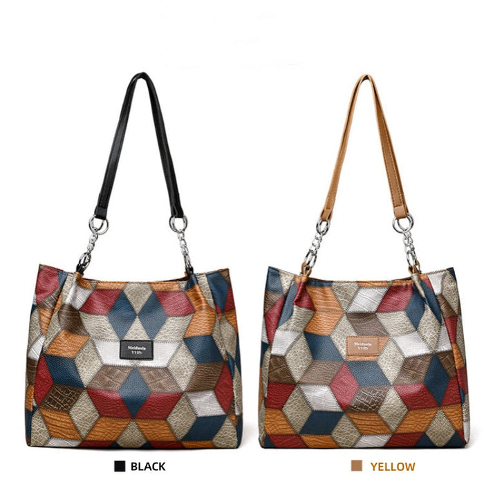 👜Bolsa de gran capacidad con estampado geométrico-ES