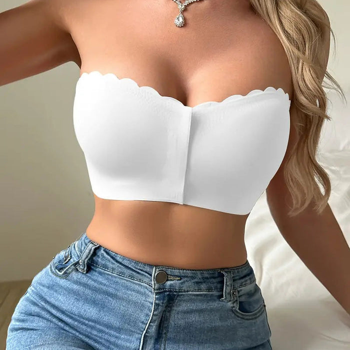 💕Breznaramni modrček bandeau z zapenjanjem spredaj💯-SI
