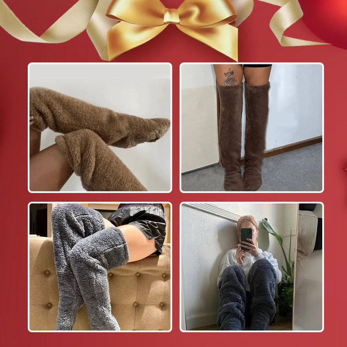 Calcetines de plumón de ganso hasta la rodilla para Navidad-ES