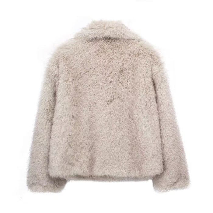 Casual Long Sleeve Velvet Winter Coat
