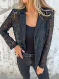 Chaqueta de malla de encaje continuo-ES