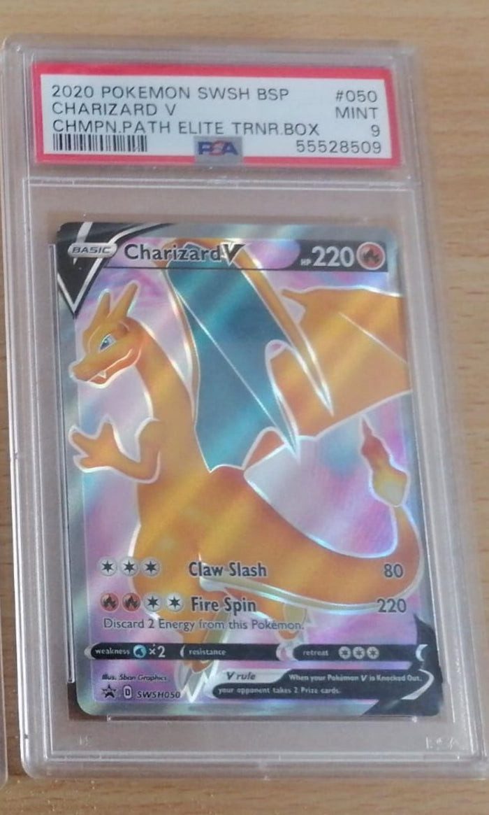 Charizard V SWSH050 PSA 9 Mint Black Star Promo graded slab