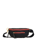 Charles Crossbody | Black/Brushed Gold Red Zip