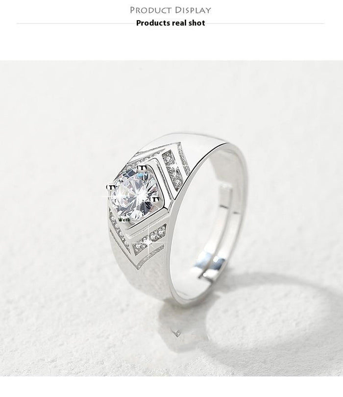 Chiba Silver-plated Ring Fashionable All-match Diamond Ring Wedding Classic Temperament
