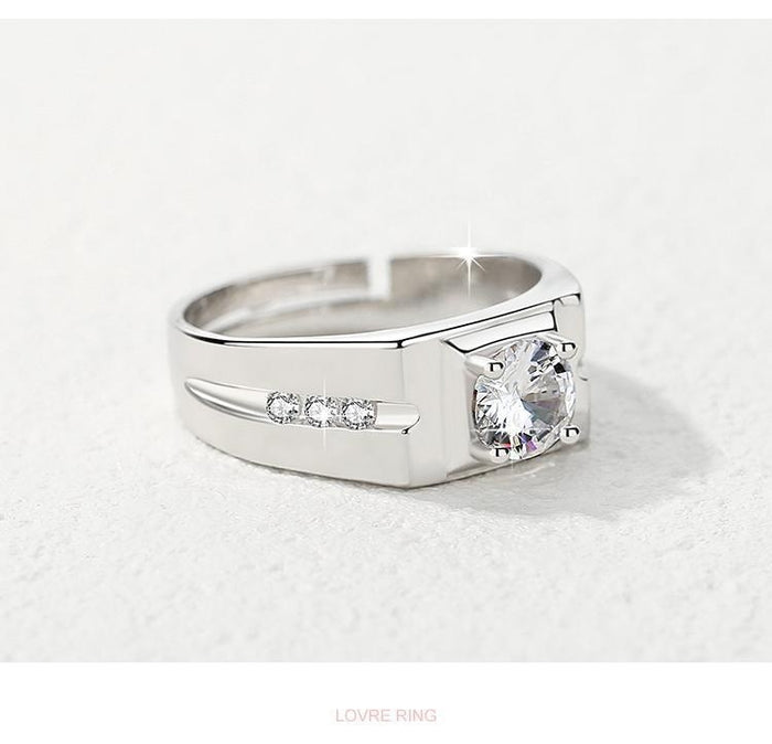 Chiba Silver-plated Ring Fashionable All-match Diamond Ring Wedding Classic Temperament