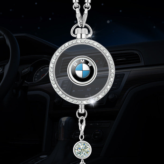 Colgante con el logotipo de aromaterapia para coche fabricado en metal y diamantes.-ES