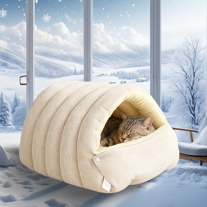 Cómoda y acogedora cama de felpa para mascotas🐱-ES