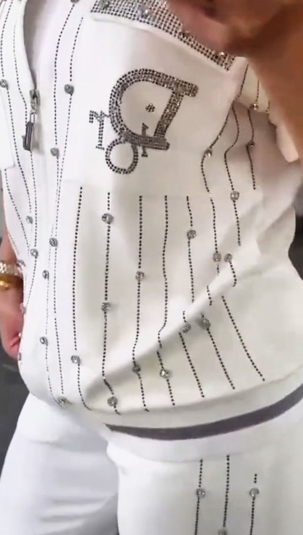 💎Conjunto de dos piezas con cierre de cremallera y cristales-ES