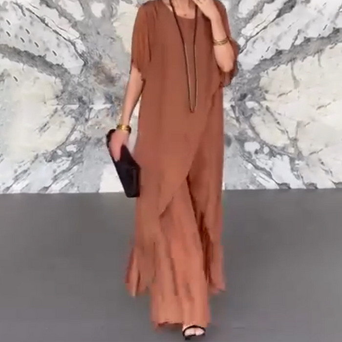 🛍️✨Conjunto de mujer compuesto por blusa irregular y pantalón ligero-ES