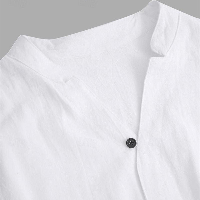 ❄️Elegante conjunto de pantalón y blusa de dos piezas de lino y algodón para hombre-ES