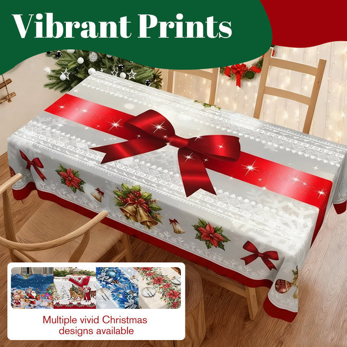 Elegante mantel con estampado navideño--ES