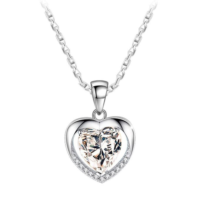 Eternal Love: Blue Crystal Heart Pendant Necklace
