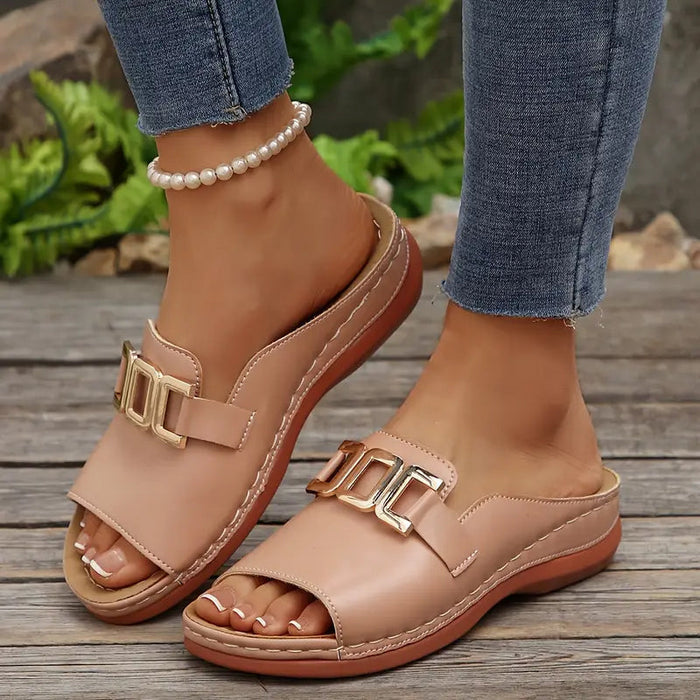 【EU 36-45】👡Sandalias sencillas con hebilla de metal-ES