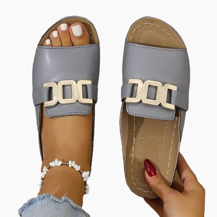 【EU 36-45】👡Sandalias sencillas con hebilla de metal-ES