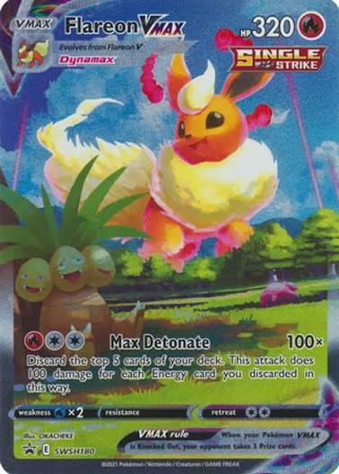 Flareon VMAX Jumbo Promo Card SWSH180 Near Mint