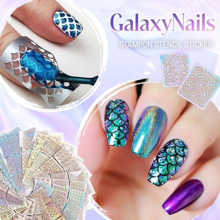 Galaxy Nail Art Stencil Sticker (144 Styles)