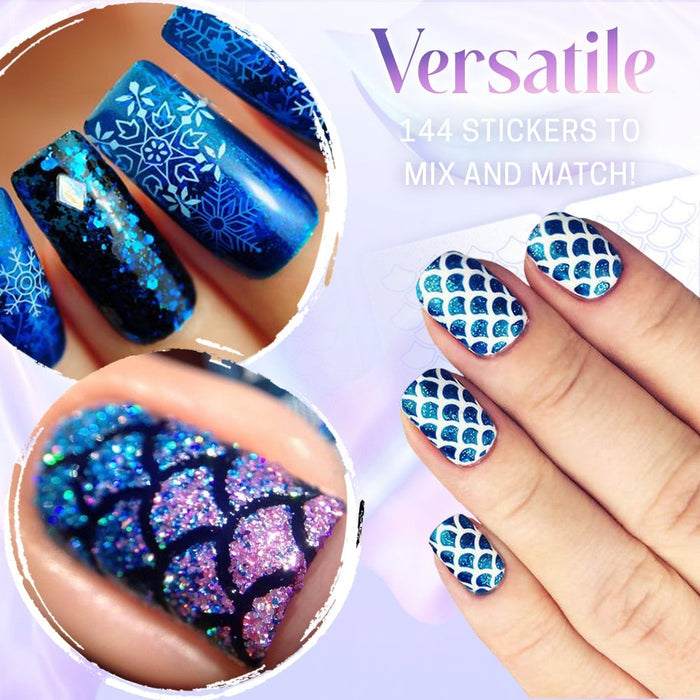 Galaxy Nail Art Stencil Sticker (144 Styles)