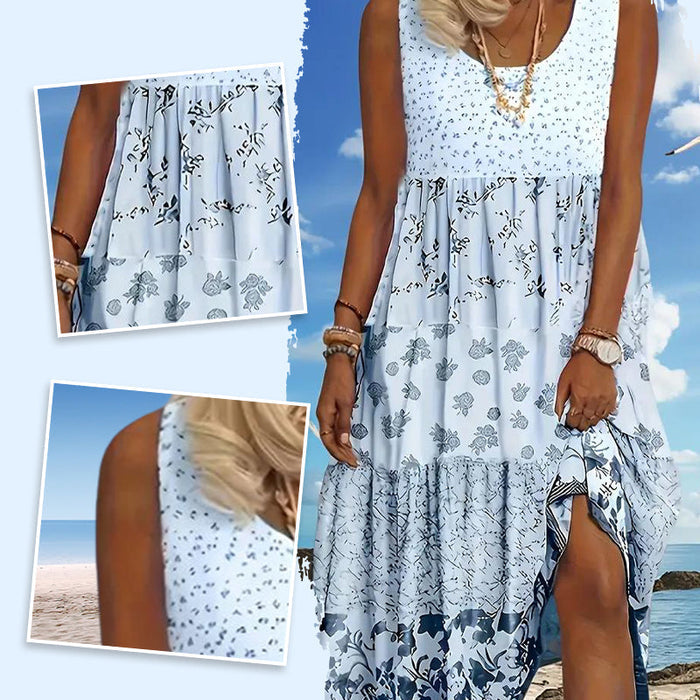 ✨👗 Φόρεμα αμάνικο σε στυλ μποέμ για γυναίκες-GR