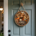 Hello Fall turkey door round
