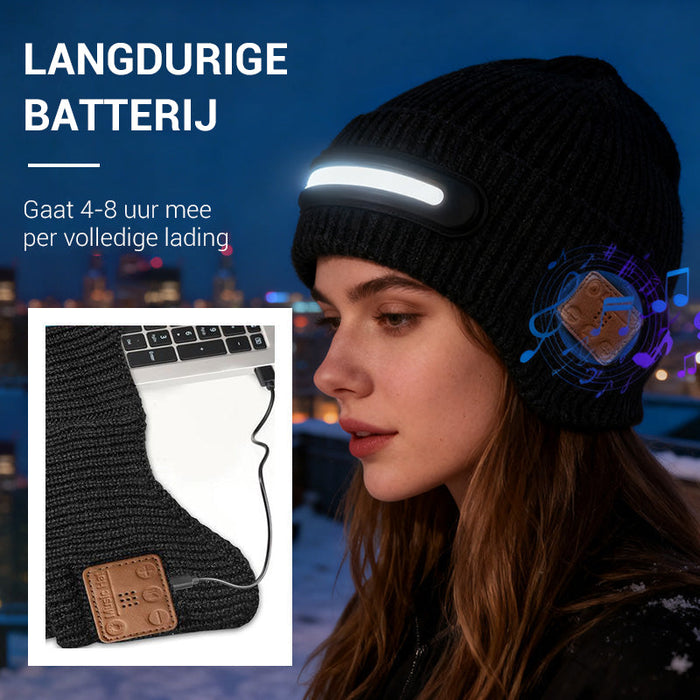 Įkraunama LED kepurė su „Bluetooth“-LT