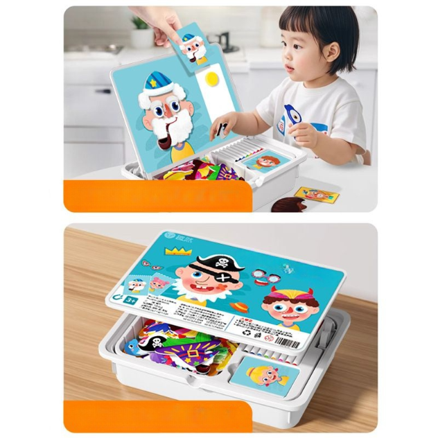 Magnetické puzzle tvár zdobiť cestovná hra obojstranné predškolské učenie hračky pre deti-SK