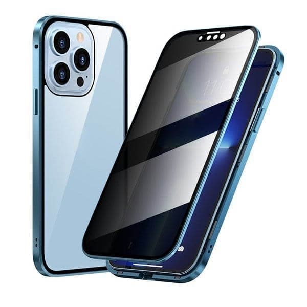 Magnetiline iPhone'i ümbris peegeldusvastase klaasi ja metalliga-EE