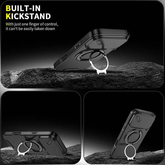 🔥Magnetinis telefono dėklas su žiediniu stovu, skirtas „iPhone“✨-LT