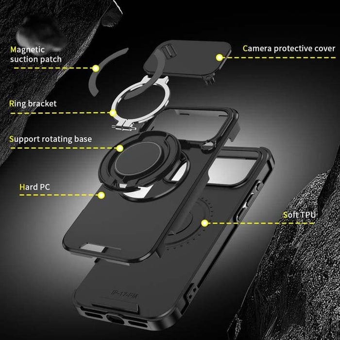 🔥Magnetinis telefono dėklas su žiediniu stovu, skirtas „iPhone“✨-LT
