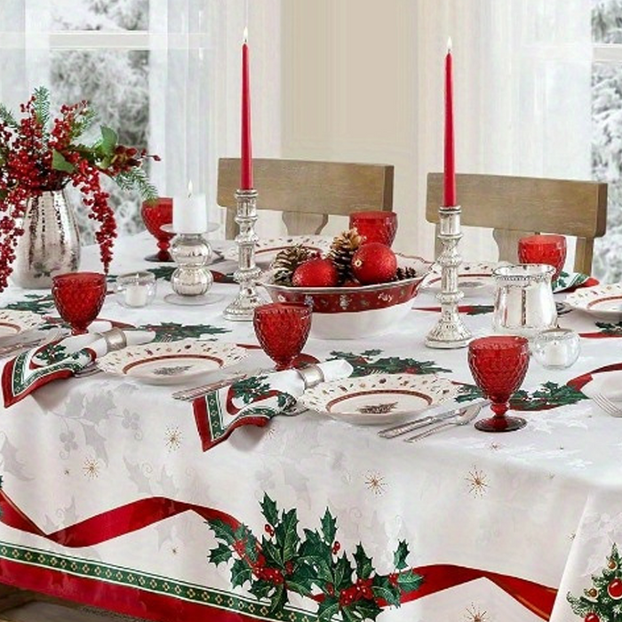 Mantel navideño rectangular impermeable-ES