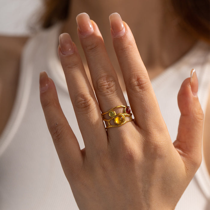 Mesh Design Titanium Split Ring