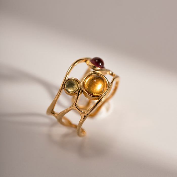 Mesh Design Titanium Split Ring