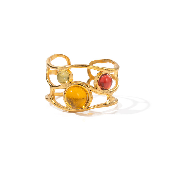 Mesh Design Titanium Split Ring