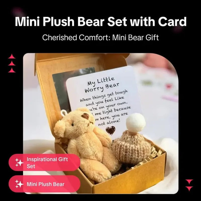 🔥🧸Mini osito de peluche hecho a mano en una caja-ES