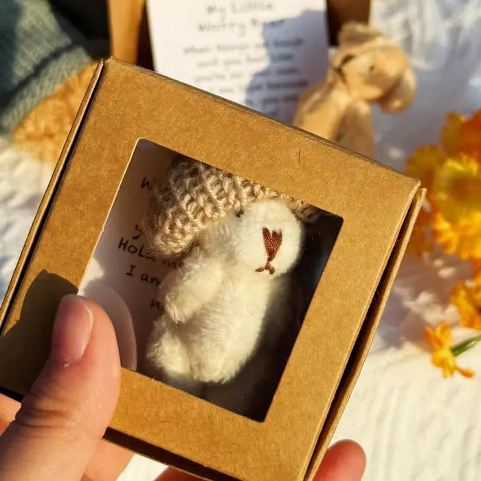 🔥🧸Mini osito de peluche hecho a mano en una caja-ES