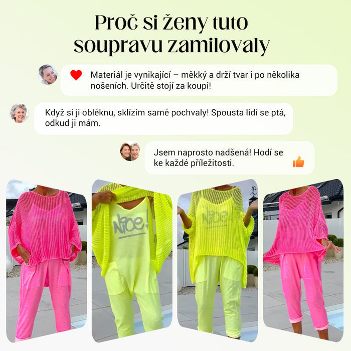 🌸Moteriškas kombinezonas + laisvas viršutinis sluoksnis su iškirpte-LT