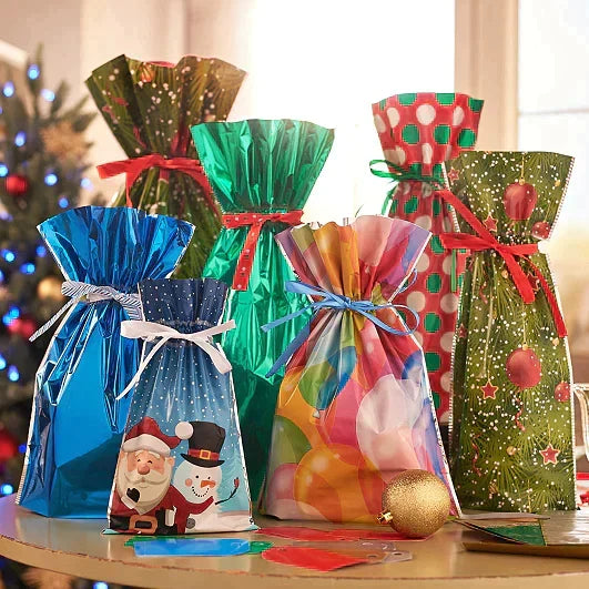 🎅🎁 Najboljša božična darilna vrečka z vrvico na svetu-SI