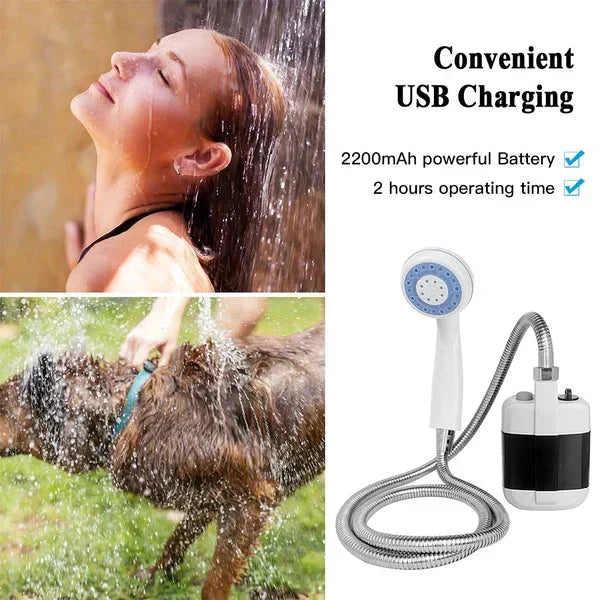 🚿Nešiojamas lauko dušas su USB jungtimiKiekis-LT